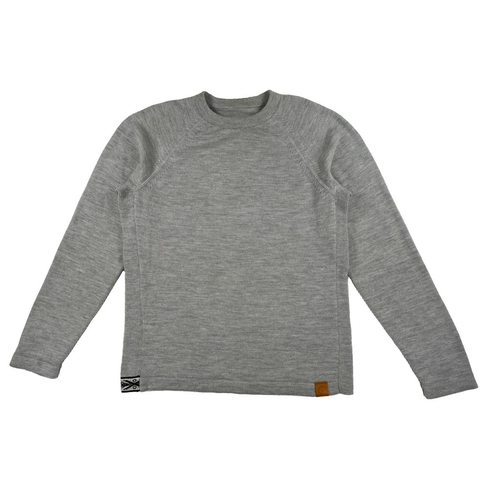 PAKA Royal Alpaca Blend Knit Crewneck Sweater Pullover Unisex Large Gray